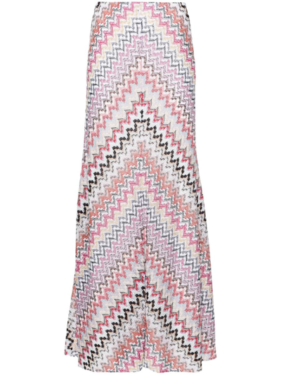 Missoni Zigzag-woven Long-length Skirt In Pink