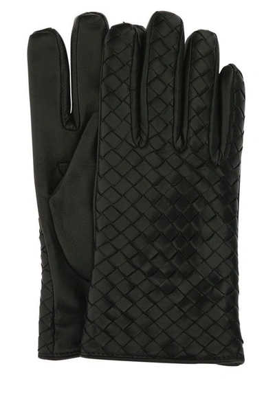 Bottega Veneta Black Leather Gloves