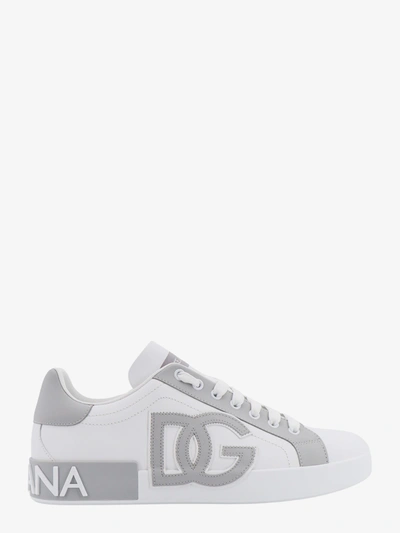 Dolce & Gabbana Man Portofino Man Grey Sneakers In Gray