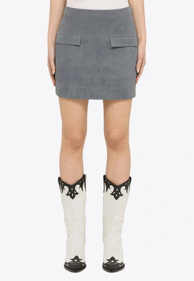 LOULOU STUDIO A-LINE SUEDE MINI SKIRT