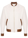 Casablanca Monogram Print Bomber Jacket In Neutrals