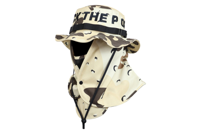 Pre-owned Ftp Spell Out Face Mask Boonie Hat Desert Camo