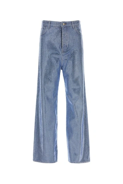Loewe Crystal-embellished Wide-leg Jeans In Blue