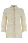 Prada Camicia In Pizzo Avorio Donna In White