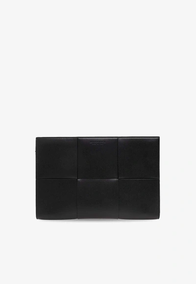 Bottega Veneta Arco Intrecciato Leather Document Holder In Black