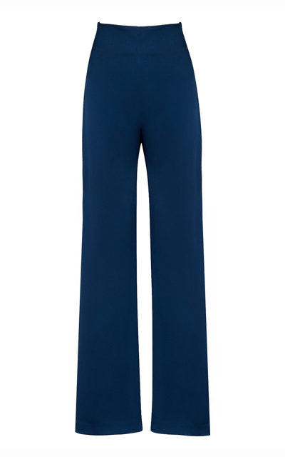 Silvia Tcherassi Palermo Tailored Wide-leg Pants In Navy
