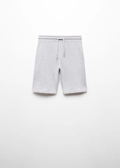 Mango Kids' Cotton Shorts With Elastic Waist Medium Heather Grey
