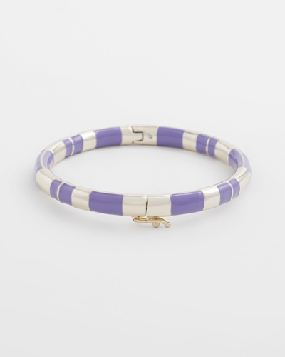 Chico's Purple Enamel Bar Stretch Bracelet |  In Parisian Purple