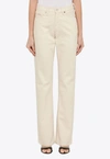 Calvin Klein Ecru Denim Trousers In Ecru