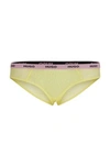 Hugo Boss Stretch-lace Briefs With Logo Waistband In Light Yellow
