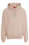 Hugo Cotton-terry Oversize-fit Hoodie With Seasonal Logos In Light Pink