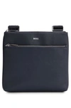 HUGO BOSS STRUCTURED-LEATHER ENVELOPE BAG WITH LOGO DETAIL