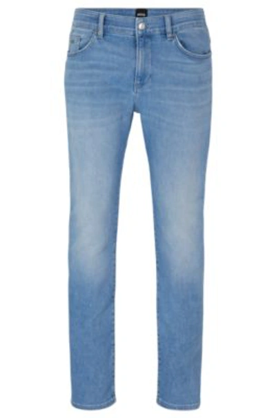 Hugo Boss Slim-fit Jeans In Light-blue Soft Stretch Denim In Light Blue