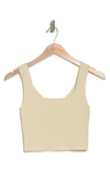 Abound Rib Crop Sweater Tank In Ivory Dove