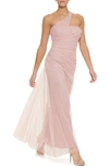 DKNY ONE SHOULDER TULLE GOWN