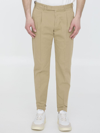 Pt Torino Beige Cotton Trousers In Beige
