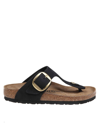 Birkenstock Gizeh Big Flip Flops In Black Leather In Black