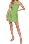 Lost + Wander Elia Cutout Linen & Cotton Mini Sundress In Garden Green