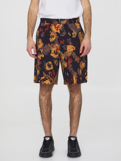 Dior Homme Allover Printed Bermuda Shorts In Multicolor