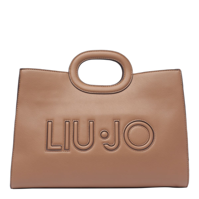 Liu •jo Logo-embossed Tote Bag In Brown