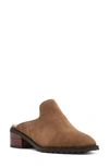 Blondo Stelle Block Heel Mule In Dark Taupe Suede