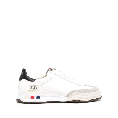 Miharayasuhiro Multicolor Suede And Leather Sneakers In White/multicolour