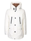 Woolrich Feather Down Hooded Coat In White
