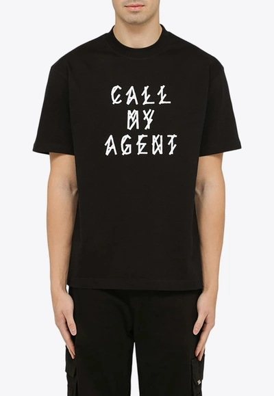 44 Label Group Call My Agent Cotton T-shirt In Black