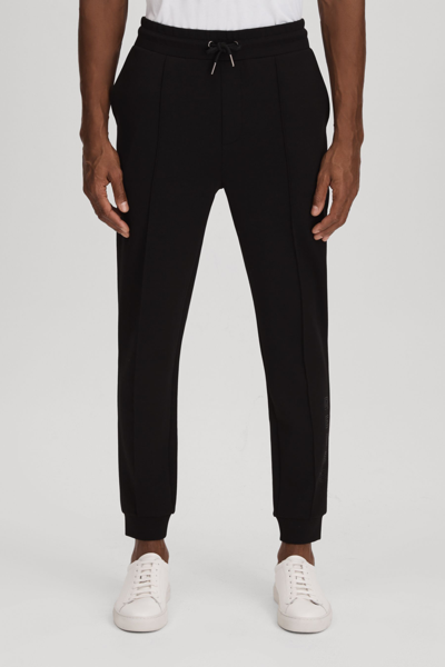 Reiss Mantle - Black Interlock Jersey Joggers, L