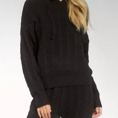 Elan Sweater Hoodie In Black