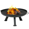 SUNNYDAZE DECOR 29.25" RUSTIC STEEL TRIPOD FIRE PIT WITH PROTECTIVE COVER
