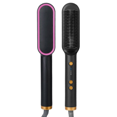 Vysn Electric Hair Straightener Brush Straightening Curler Brush Hot Comb 5 Temperature Adjustment 10s Fa