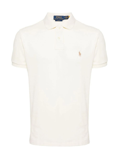 Ralph Lauren Beige Cotton Polo Shirt In Parchment Cream