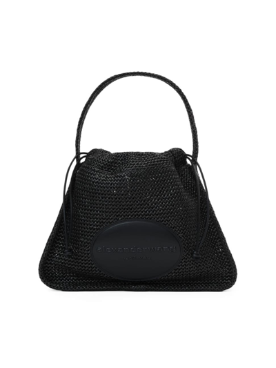 Alexander Wang Large Ryan Raffia Effect Shoulder Bag In Black