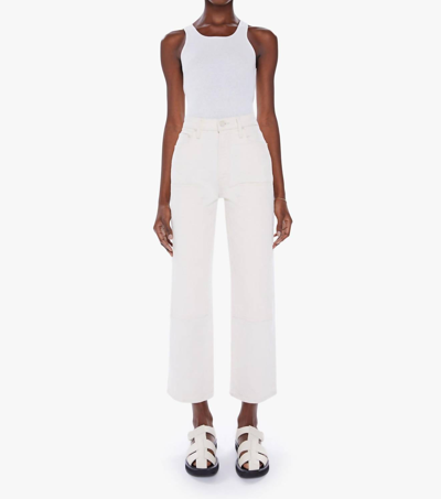 Mother The Rambler Zip Ankle Jeans In White