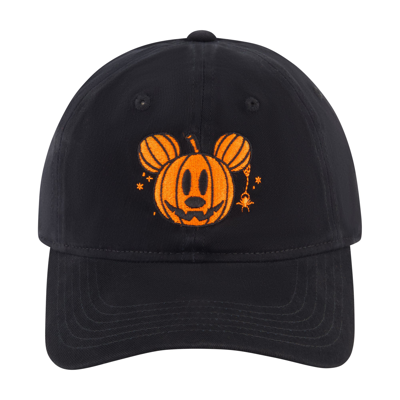 Disney Mickey Mouse Pumpkin Head With Plaid Underbrim Hat In Black