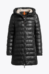Parajumpers Demi Leather Coat In Black In Black