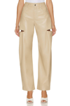 LAMARQUE FALEEN FAUX LEATHER PANTS IN WHEAT