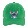 Disney Stitch Hands On Face Peek A Boo Embroidery Dad Cap In Green