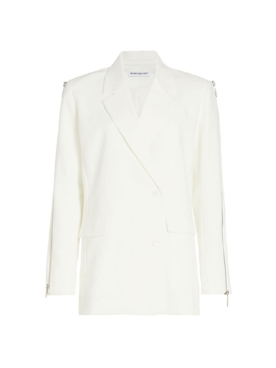 Nonchalant Label Women's Iver Zip-sleeve Crepe Blazer In White