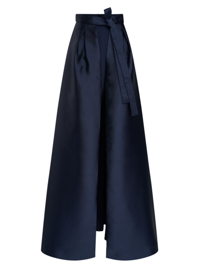 Kay Unger Women's Verona Mikado Walk Thru Skirt In Dark Navy