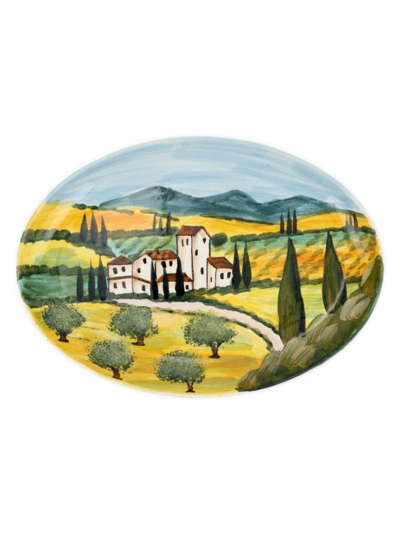 Vietri Terra Toscana Oval Platter In Multi