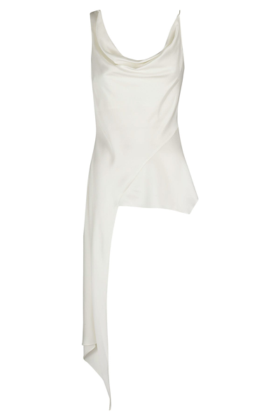 Simkhai Ronnie Asymmetric Satin Top In Ivory