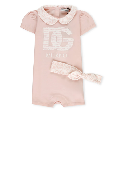 Dolce & Gabbana Babies' Logomania Set In Pink