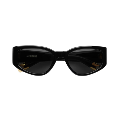 Jacquemus Sunglasses In Nero/giallo Chiaro