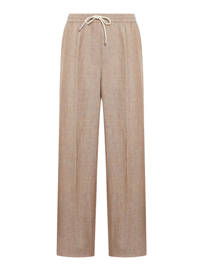 Etro Trousers W/ Coulisse In Beige