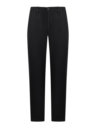 Transit Crinkled-effect Linen-blend Trousers In Black