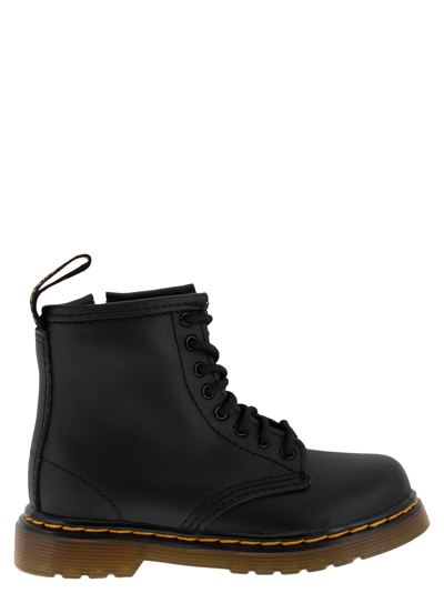 Dr. Martens' Kids' 1460 Lace-up Leather Ankle Boots 6-9 Years In Black