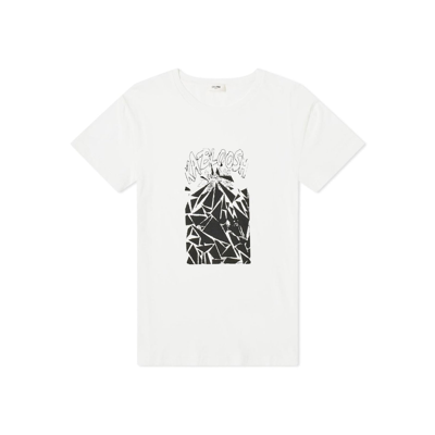 Celine Printed Cotton T-shirt Men In White