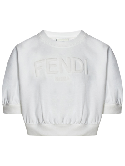 Fendi Kids' Sweatshirt In White